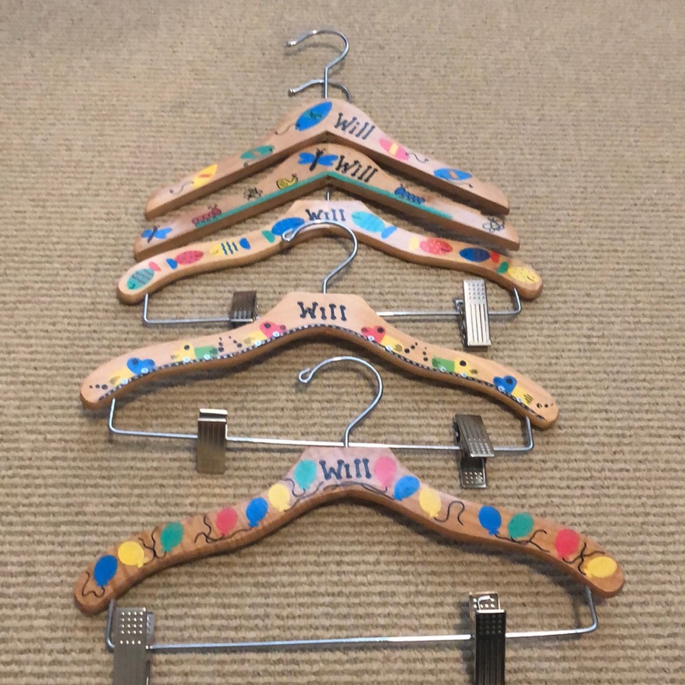 **WILL** Hand painted wood hangers personalized